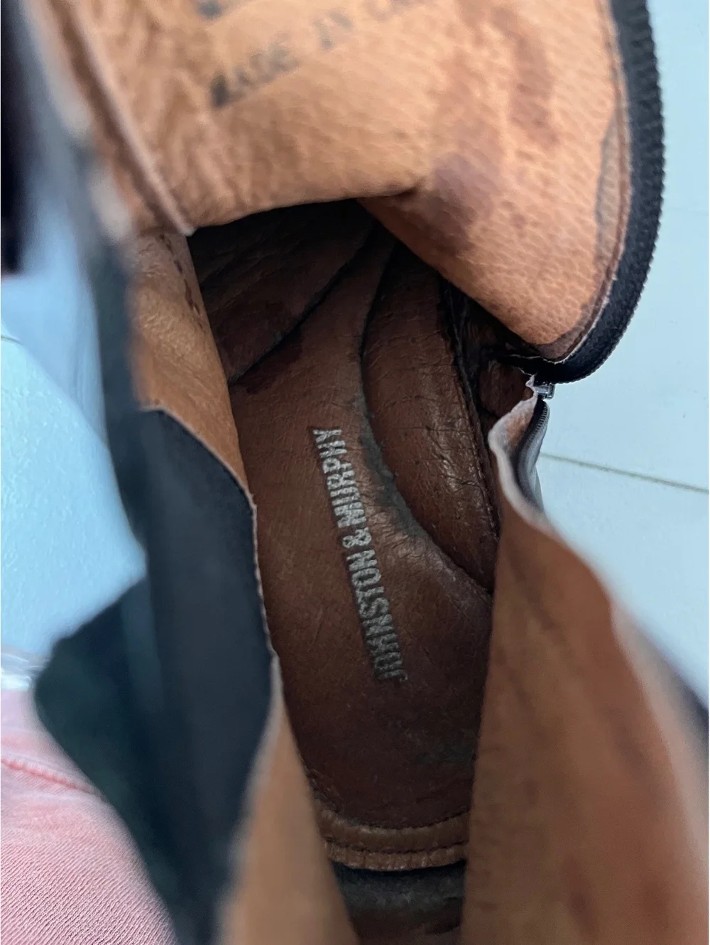 Johnston & Murphy Men's Leather Dress Ankle Boots Side-Zip Square Toe Size 9
